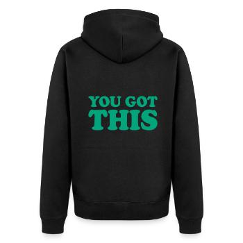Motivational Testing - For Teachers You Got This - Unisex Premium Organic Zip Hoodie - black - Back - Nico (187cm)