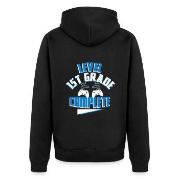 Last Day Of School Level 1st Grade Complete Gamer - Unisex Premium Organic Zip Hoodie - black - Back - Nico (187cm)