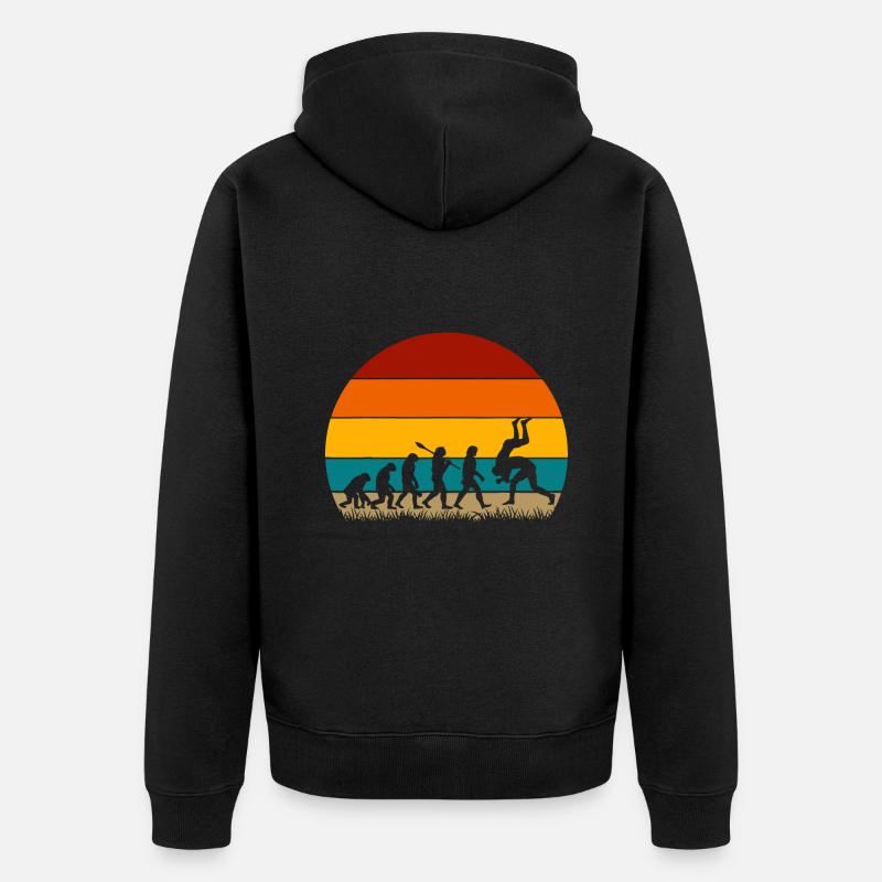 Retro Evolution Wrestling - Unisex Premium Bio Zip Hoodie - Schwarz