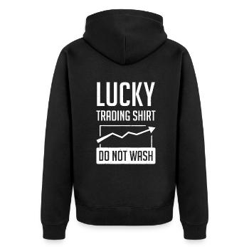 Stock Market Outfit For Stock Trader Trading - Unisex Premium Organic Zip Hoodie - black - Back - Nico (187cm)