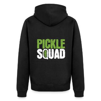Cornichon Concombre Vegan Squad Green Grocer - Veste à capuche bio Premium Unisexe - noir - Dos - Nico (187cm)