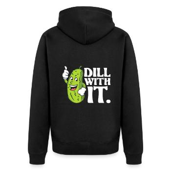 Dill dazu - Gurkenliebhaber Gurkengemüse Pic - Unisex Premium Bio Zip Hoodie - Schwarz - Hinten - Nico (187cm)