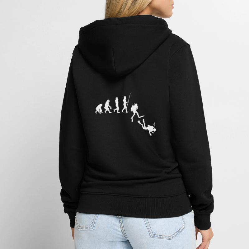 Tauchen Evolution | Evolution des Menschen Funny Scuba Di Unisex Premium Bio Zip Hoodie