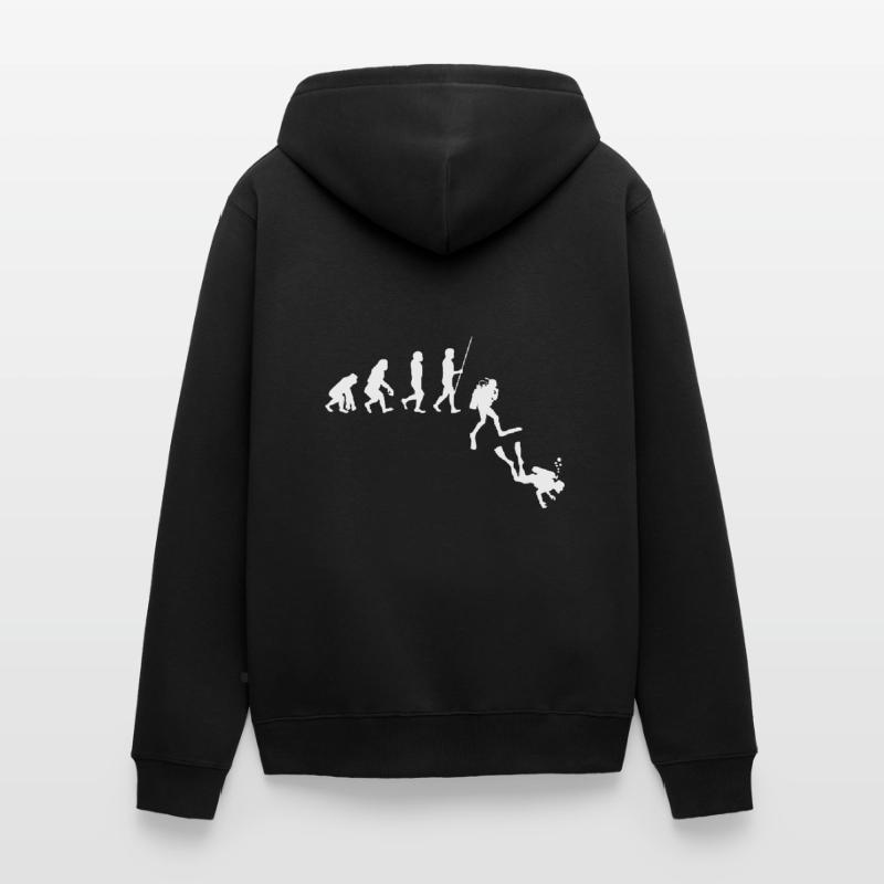 Tauchen Evolution | Evolution des Menschen Funny Scuba Di Unisex Premium Bio Zip Hoodie