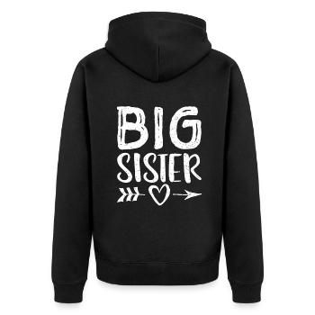 Grande sœur - Frères et sœurs - Veste à capuche bio Premium Unisexe - noir - Dos - Nico (187cm)