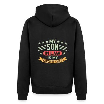 Mon gendre est mon enfant préféré Famillefavoritem - Veste à capuche bio Premium Unisexe - noir - Dos - Nico (187cm)