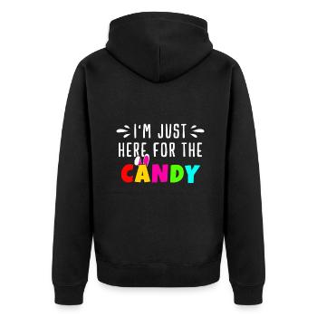 Juste ici pour Candy! | Cadeau de lapin aux œufs de Pâques | Hommes - Veste à capuche bio Premium Unisexe - noir - Dos - Nico (187cm)