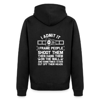 Funny Photographer Gift For Men Women Cool Photogr - Unisex Premium Organic Zip Hoodie - black - Back - Nico (187cm)