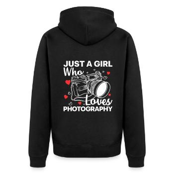 Fotografie Kunst Für Frauen Mädchen Fotograf Kamera - Unisex Premium Bio Zip Hoodie - Schwarz - Hinten - Nico (187cm)