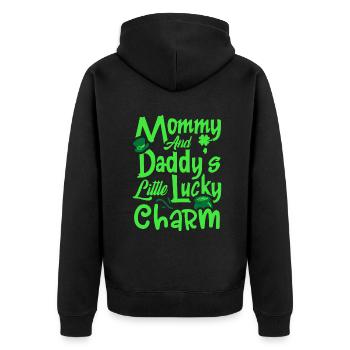 Maman et papa’s Little Lucky Charm St. Patrick’s - Veste à capuche bio Premium Unisexe - noir - Dos - Nico (187cm)