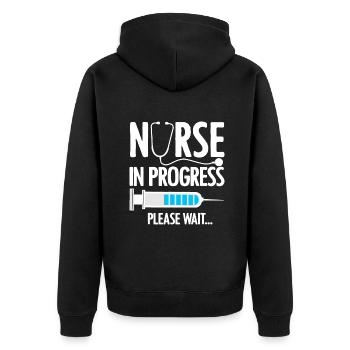 Coole Zukunft Krankenschwester Für Männer Frauen Krankenpflege Appreciati - Unisex Premium Bio Zip Hoodie - Schwarz - Hinten - Nico (187cm)