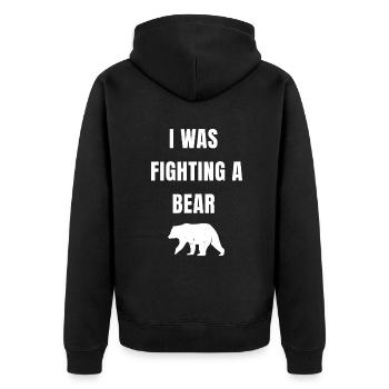 Gebrochener Arm Überlebender Handgeschenk für Kinder, die so gesund werden - Unisex Premium Bio Zip Hoodie - Schwarz - Hinten - Nico (187cm)