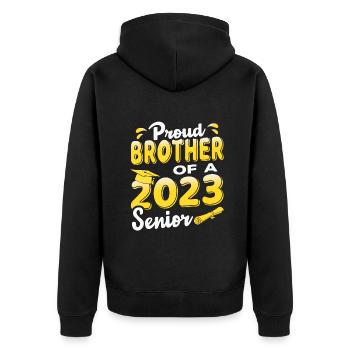 Fier frère d’un diplômé drôle senior 2023 - Veste à capuche bio Premium Unisexe - noir - Dos - Nico (187cm)