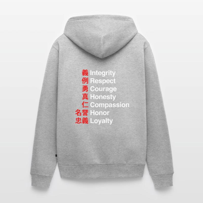 Bushido Code - Der Samurai-Wegcode Unisex Premium Bio Zip Hoodie