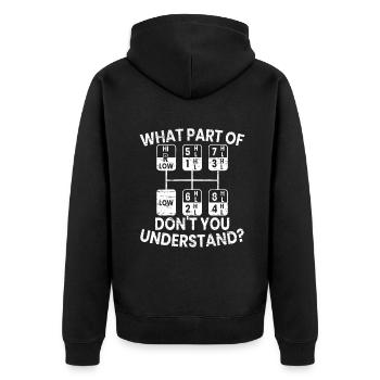 Quelle partie de Don’t You Understand Funny Trucker Tr - Veste à capuche bio Premium Unisexe - noir - Dos - Nico (187cm)