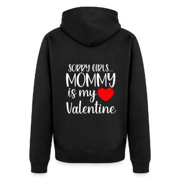 Sorry Girls Mommy is My Valentine Baby Boy Toddler - Unisex Premium Bio Zip Hoodie - Schwarz - Hinten - Nico (187cm)