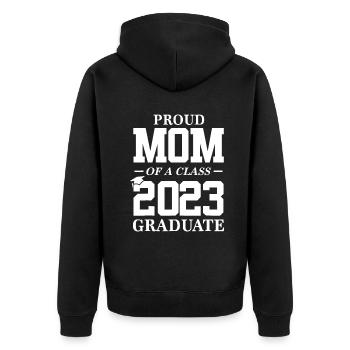 Proud Mom Graduation Gift Senior 23 Grad Class of - Unisex Premium Organic Zip Hoodie - black - Back - Nico (187cm)