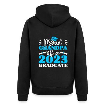 Männer Familienabschluss, stolzer Opa von 2023 - Unisex Premium Bio Zip Hoodie - Schwarz - Hinten - Nico (187cm)