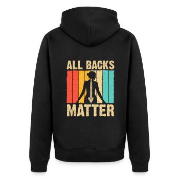 Funny Chiropractor Chiropractic Spine Adjustment - Unisex Premium Organic Zip Hoodie - black - Back - Nico (187cm)