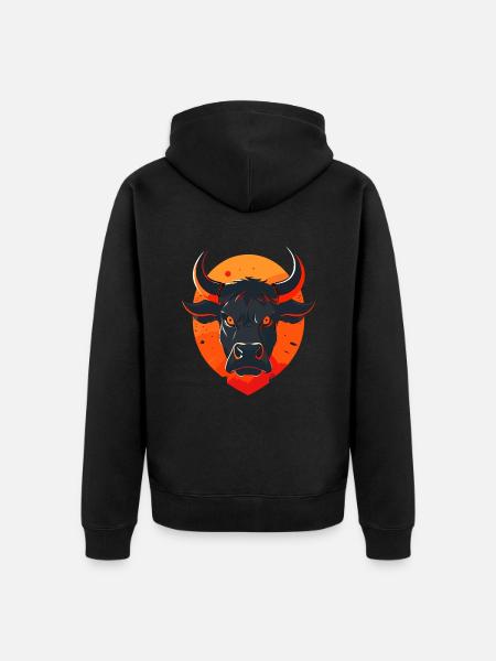 Bull Bull Buffalo - Unisex Premium Organic Zip Hoodie - black