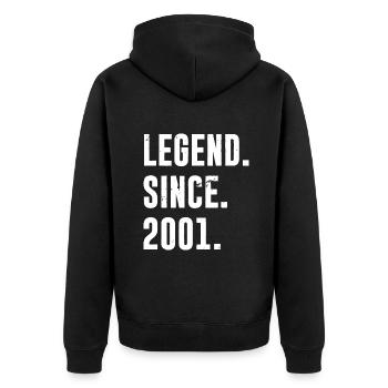 Vintage 2001 21st Birthday Idea - Unisex Premium Organic Zip Hoodie - black - Back - Nico (187cm)