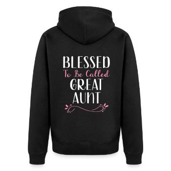To Be Called Great Aunt Cute Cool - Unisex Premium Organic Zip Hoodie - black - Back - Nico (187cm)