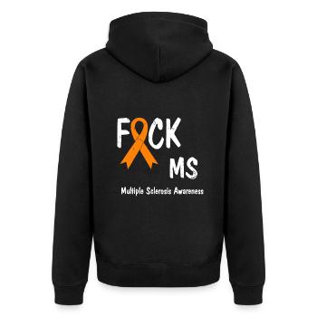 Multiple Sclerosis Awareness - Unisex Premium Organic Zip Hoodie - black - Back - Nico (187cm)