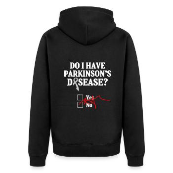 Bewusstsein für die Parkinson-Krankheit Ja Nein Krieger - Unisex Premium Bio Zip Hoodie - Schwarz - Hinten - Nico (187cm)