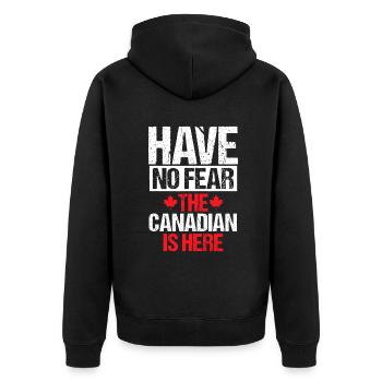Fête du Canada N’ayez pas peur Le Canadien est ici - Veste à capuche bio Premium Unisexe - noir - Dos - Nico (187cm)