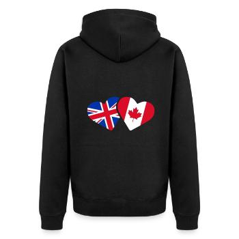 UK Canada Flag - Heart British Canadian Love - Unisex Premium Organic Zip Hoodie - black - Back - Nico (187cm)