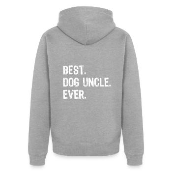 Best Dog Uncle Ever Funny Cool - Unisex Premium Organic Zip Hoodie - heather grey - Back - Nico (187cm)
