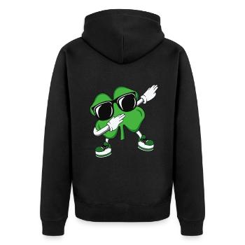 Dabbing Shamrock St Patrick’s Day - Veste à capuche bio Premium Unisexe - noir - Dos - Nico (187cm)