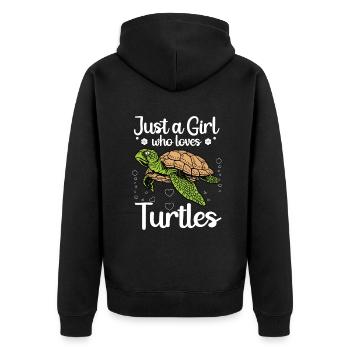 Drôle de tortue de mer pour femmes filles amoureux des tortues - Veste à capuche bio Premium Unisexe - noir - Dos - Nico (187cm)