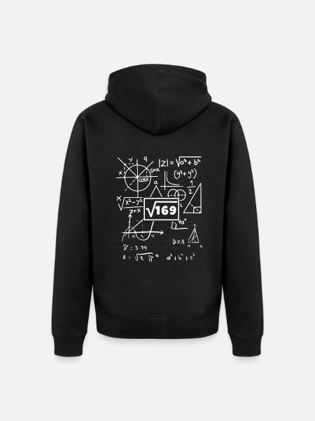 13e verjaardag vierkantswortel van 169 13 jaar oud - Premium økologisk unisex-hættejakke - sort