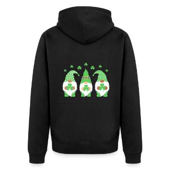 Gnomes barbus de la diversité de la Saint-Patrick - Veste à capuche bio Premium Unisexe - noir - Dos - Nico (187cm)