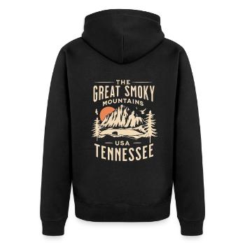 Randonnée dans le parc national des Great Smoky Mountains au Tennessee - Veste à capuche bio Premium Unisexe - noir - Dos - Nico (187cm)