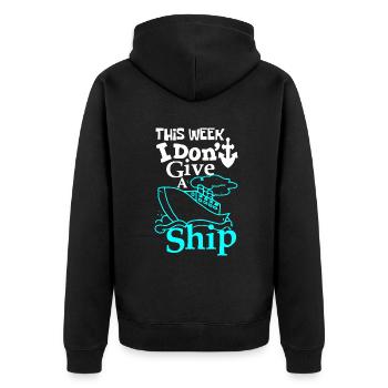 Diese Woche gebe ich kein Schiff - Kreuzfahrtschiff - Unisex Premium Bio Zip Hoodie - Schwarz - Hinten - Nico (187cm)