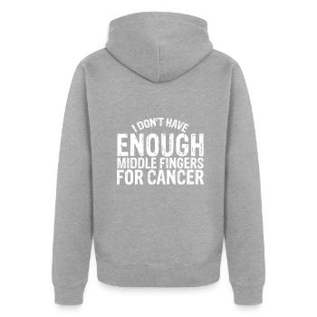 Funny Chemo Chemotherapy Battle Cancer - Unisex Premium Organic Zip Hoodie - heather grey - Back - Nico (187cm)