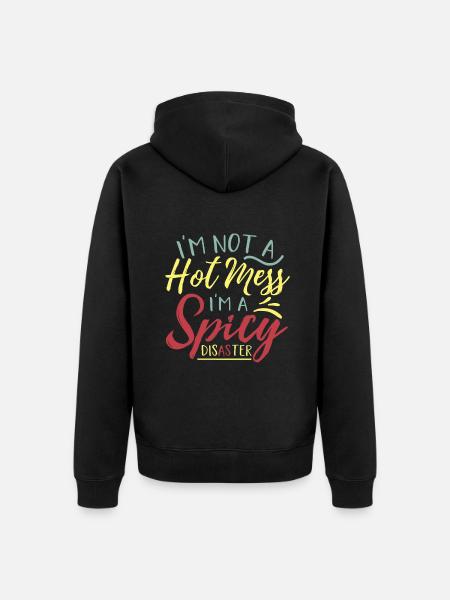 HEISSES DURCHEINANDER SARKASTISCH LUSTIG - Unisex Premium Bio Zip Hoodie - Schwarz