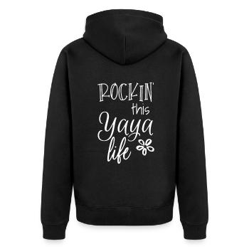 Rockin This Life Cute Yaya Cadeau graphique - Veste à capuche bio Premium Unisexe - noir - Dos - Nico (187cm)
