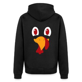 Truthahngesicht, lustiges Halloween-Erntedankfest - Unisex Premium Bio Zip Hoodie - Schwarz - Hinten - Nico (187cm)