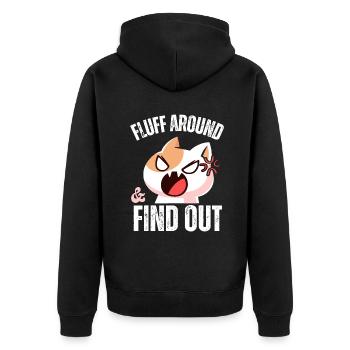 Fluff Around et découvrez Funny Sarcastic Cat Lady - Veste à capuche bio Premium Unisexe - noir - Dos - Nico (187cm)