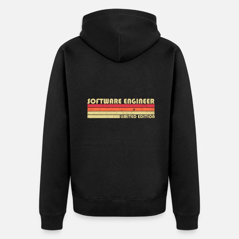 SOFTWARE-INGENIEUR Lustige Berufsbezeichnung Beruf - Unisex Premium Bio Zip Hoodie - Schwarz