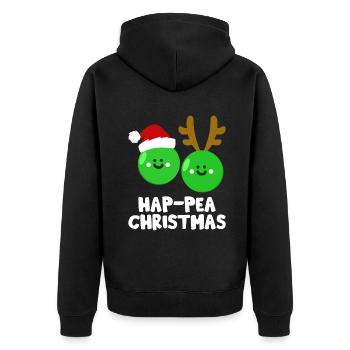 Hap-Pea Noël drôle de légume Jeu de mots végétalien - Veste à capuche bio Premium Unisexe - noir - Dos - Nico (187cm)