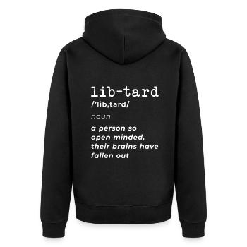 Lib-Definition Drôle Anti-Libéral Conservateur - Veste à capuche bio Premium Unisexe - noir - Dos - Nico (187cm)