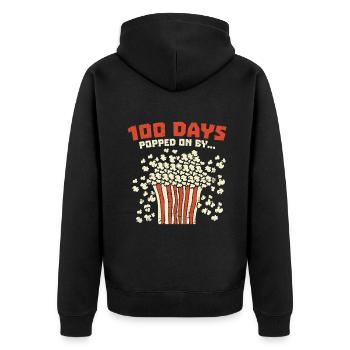 100th Day Of School 100 Days Popped - Unisex Premium Organic Zip Hoodie - black - Back - Nico (187cm)