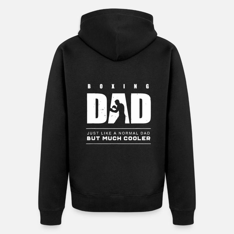 Boxen Papa Boxen - Unisex Premium Bio Zip Hoodie - Schwarz