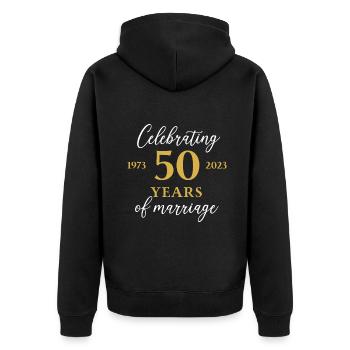 50 ans de mariage 1973 50e anniversaire de mariage - Veste à capuche bio Premium Unisexe - noir - Dos - Nico (187cm)