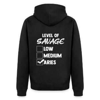 Aries Zodiac Birthday Gift bday celebrants - Unisex Premium Organic Zip Hoodie - black - Back - Nico (187cm)