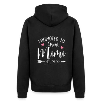 Promue au rang de grande Mimi Est 2023 Fête des mères - Veste à capuche bio Premium Unisexe - noir - Dos - Nico (187cm)